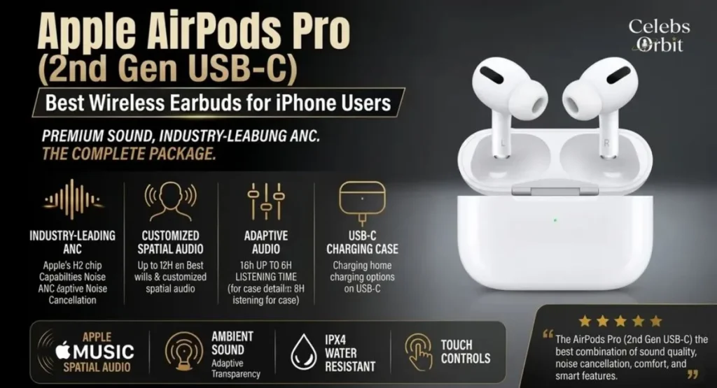 Apple AirPods Pro (2nd Gen USB-C): Best for iPhone Users