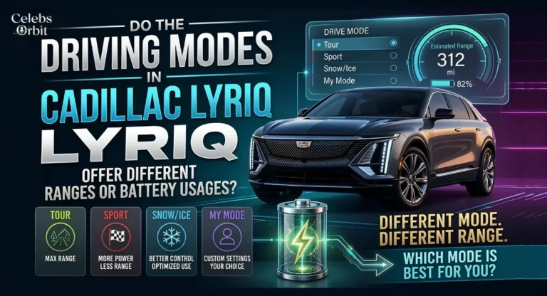 do the driving modes in cadillac lyriq offer different ranges or battery usages?